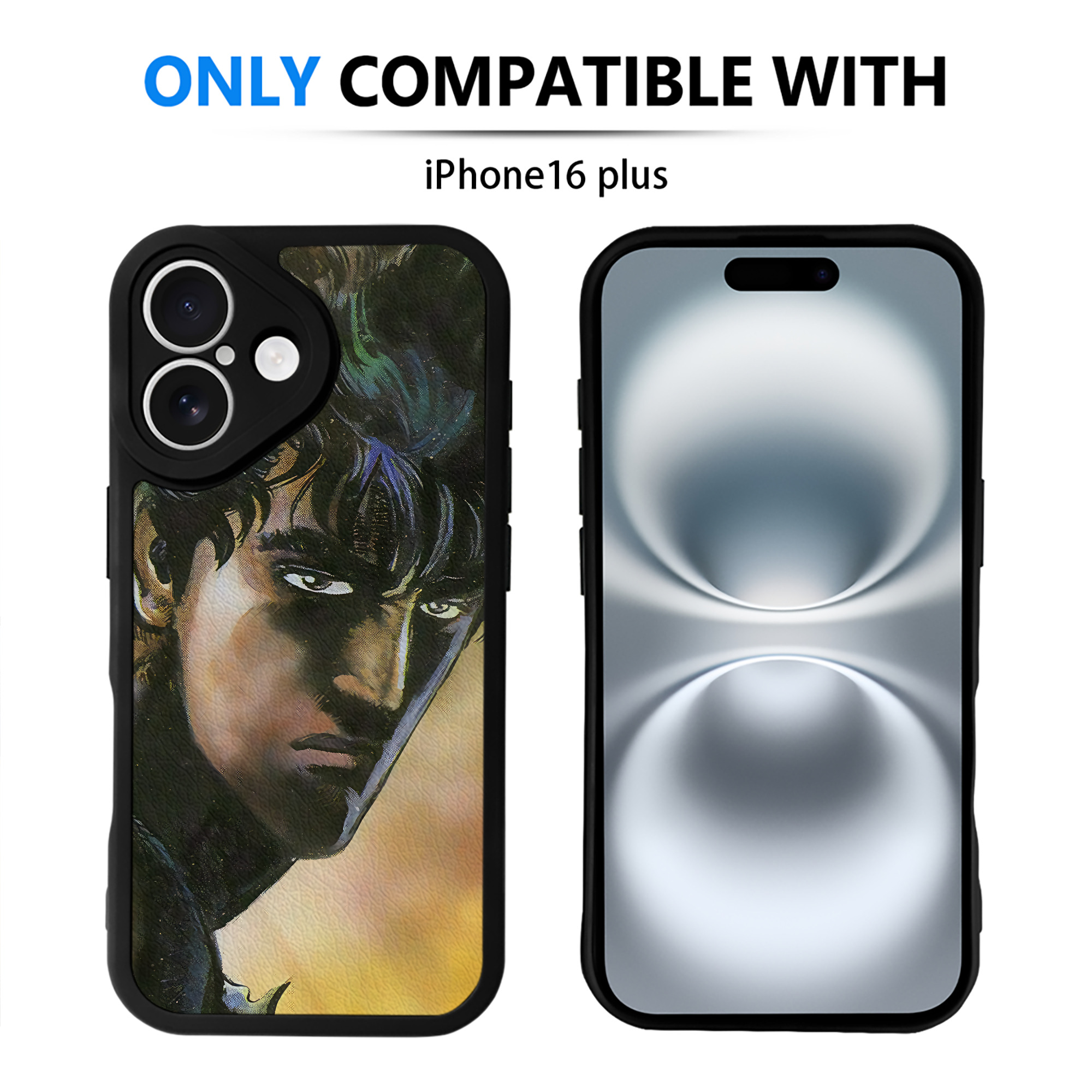 （画像用） 北斗の拳 Fist of the North Star 【iPhone 16シリーズ対応】シリコンスマホケース（レザー調） 材質：シリコン